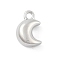Brass Charms, Cadmium Free & Nickel Free & Lead Free, Moon, Platinum, 9.5x6.5x4.5mm, Hole: 1.2mm