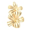 Brass Fold Over Clasps, Cadmium Free & Nickel Free & Lead Free, Flower, Real 18K Gold Plated, 34mm