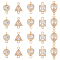 20Pcs 5 Styles Brass Pave Clear Cubic Zirconia Connector Charms, Geometric Links, Golden, Mixed Shapes, 8.5~11x5~6.5x2.5mm, Hole: 0.8mm, 4pcs/style