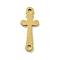 Ion Plating(IP) 201 Stainless Steel Connector Charms, Religion Cross Links, Real 18K Gold Plated, 17x7x1mm, Hole: 1.2mm