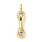 Rack Plating Brass Micro Pave Cubic Zirconia Pendants, Cadmium Free & Lead Free, Long-Lasting Plated, Real 18K Gold Plated, Letter I, 23x6x5mm, Hole: 3mm