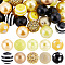1 Set Acrylic Beads Set, Round, Yellow, Yellow: 19~20x18~19.5mm, Hole: 2~3mm, 50pcs/set