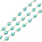 304 Stainless Steel Link Chains, with Enamel and Spool, Soldered, Dark Turquoise, Links: 11x6x3mm, 32.8 Feet(10m)/roll