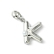 Rack Plating Brass with ABS Plastic Pearl European Dangle Charms, Large Hole Pendants, Long-Lasting Plated, Lead Free & Cadmium Free, Platinum, Letter K, 23mm long, hole: 5mm, pendant: 15x11x5mm