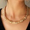 Alloy Chain Necklaces for Women, Punk Style, Light Gold, 17.64 inch(44.8cm)