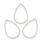 Tarnish Resistant 304 Stainless Steel Linking Rings, Teardrop, Stainless Steel Color, 29x20x1mm, inner measure: 27x18mm