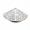 Tarnish Resistant Carved 304 Stainless Steel Fan Pendants, Stainless Steel Color, 20x28.5x2mm, Hole: 1mm