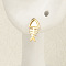 304 Stainless Steel Ocean Fishbone Stud Earrings, Real 18K Gold Plated, 9x4mm