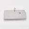 Tarnish Resistant 201 Stainless Steel Pendants, Map of Kansas, Stainless Steel Color, 14x30x1mm, Hole: 3mm