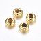201 Stainless Steel Beads, with Rubber Inside, Slider Beads, Rondelle, Golden, 6x3mm, Hole: 2.7mm, Rubber Hole: 1.5mm