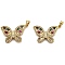 Brass Micro Pave Clear Cubic Zirconia Pendants, Long-Lasting Plated, Butterfly, Real 18K Gold Plated, 20x27x2mm, Hole: 3x3.5mm