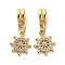 Rack Plating Brass Micro Pave Cubic Zirconia Charms, Long-Lasting Plated, Lead Free & Cadmium Free, Anchor, Real 18K Gold Plated, 23.5mm, Hole: 3.5mm