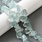 Imitation Aquamarine Glass  Beads Strands, Nuggets, Pale Goldenrod, 7~20x12~23x6~18mm, Hole: 0.8~1mm, about 18~30pcs/strand, 7.48''~8.07''(19~20.5cm)