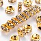 Brass Rhinestone Spacer Beads, Grade A, Straight Flange, Golden Metal Color, Rondelle, Crystal, 7x3.2mm, hole: 1.8mm