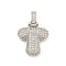 Brass Micro Pave Clear Cubic Zirconia Pendants, Cadmium Free & Nickel Free & Lead Free, Platinum, Letter T, 31x20x5mm, Hole: 3x6mm