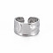 Non-Tarnish 304 Stainless Steel Hammered Cuff Ring, Wide Band Open Ring for Women, Stainless Steel Color, US Size 7(17.3mm)
