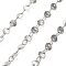 304 Stainless Steel Flower Link Chains, Stainless Steel Color, 4x2.5x0.2mm