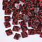 2-Hole Glass Seed Beads, Antique Style, Rectangle, FireBrick, 5x4.5~5.5x2~2.5mm, Hole: 0.5~0.8mm