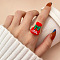 Christmas Cartoon Resin Finger Rings, Bag, Inner Diameter: 17mm