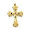 Brass Micro Pave Cubic Zirconia Pendants, Lead Free & Cadmium Free, Real 18K Gold Plated, Cross, 29x19x2mm, Hole: 1.8mm