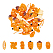 60pcs 6 styles Opaque Resin Decoden Cabochons, Imitation Food, Bread Mixed Shapes, Dark Orange, 17~27x9~18x57mm, 10pcs/style