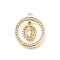 Brass Micro Pave Cubic Zirconia Pendants, Cadmium Free & Nickel Free & Lead Free, Real 18K Gold Plated, Ring Charms, Virgin, 21x18x3mm, Hole: 1.5mm