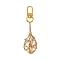 304 Stainless Steel Macrame Chain Pouch Empty Stone Holder Pendant Decoration, with Alloy Swivel Clasps, Golden, 103mm