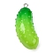 Resin Pendants, Imitation Food, with Platinum Iron Loop, Cucumber, 40.5x16.5x15mm, Hole: 2mm