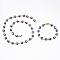 304 Stainless Steel Jewelry Sets, Link Bracelets & Necklaces, with Enamel, Evil Eye, Blue, 19.68 inch(50cm), 7-7/8 inch(200mm)