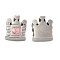 304 Stainless Steel Beads, with Enamel, Castle, Stainless Steel Color, 7.5x6.5x3.5mm, Hole: 1.9mm