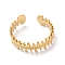 Ion Plating(IP) 304 Stainless Steel Zipper Shape Open Cuff Ring for Women, Golden, US Size 8 1/2(18.5mm)