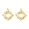 304 Stainless Steel Pendant Cabochon Settings, Open Back Settings, Flat Round, Real 18K Gold Plated, Tray: 10mm, 21.5x19x2mm, Hole: 1.8mm, 