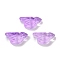 Transparent Glass Beads, Bird, Baking Paint, Medium Orchid, 10x20x8mm, Hole: 1.2mm
