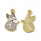 Painted Alloy Pendants, Fox Charm, Cadmium Free & Nickel Free & Lead Free, Golden, Gray, 19.5x11.5x2mm, Hole: 1.5mm