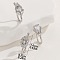 3Pcs 3 Styles Brass Pave Clear Cubic Zirconia Clip on Nose Rings, Flower Heart, Platinum, 16x7mm, 1pc/style