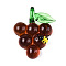 Handmade Lampwork Pendants, Grape & Ladybird, Sienna, 42~44x32~35x14~16.5mm, Hole: 7~8x6~7mm