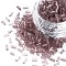 Transparent Glass Bugle Beads, Round Hole, Rosy Brown, 3~8x2mm, Hole: 0.7mm, about 450g/pound