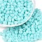 Opaque Baking Paint Glass Seed Beads, Round Hole, Cylinder, Pale Turquoise, 4x5.5mm, Hole: 1.8mm, about 2500pcs/pound