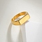 304 Stainless Steel Rectangle Finger Rings for Women, Golden, 7mm, Inner Diameter: 18mm