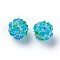 Handmade Bumpy Lampwork Beads, Round, Light Sky Blue, 12~13mm, Hole: 1.5~1.6mm