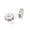 Brass Micro Pave Clear Cubic Zirconia Beads, Rack Plating, Long-Lasting Plated, Lead Free & Cadmium Free, Flat Round, Silver, 4.5x1.5mm, Hole: 1.5mm