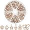 103Pcs 6 Style UV Plating ABS Plastic Pendants, with Acrylic, with Crystal Rhinestone, Light Gold, Teardrop & Butterfly & Ring & Heart & Star, Clear, 103pcs/box
