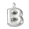 Anti-Tarnish 304 Stainless Steel Pendants, Letter Charm, Letter B, 19.5x13x4mm, Hole: 1.6mm