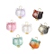 Transparent Glass Pendants, Cat, with 304 Stainless Steel Loop, Gradient Color, Mixed Color, 18x14x7mm, Hole: 3mm