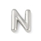 Rack Plating Brass Pendants, Long-Lasting Plated, Lead Free & Cadmium Free, Platinum, Letter N, 18x14x4mm, Hole: 1.8mm
