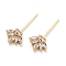 Brass Micro Cubic Zirconia Crown Head Pins, Cadmium Free & Nickel Free & Lead Free, for Baroque Pearl Making, Real 18K Gold Plated, 20x9.5x2.5mm, Pin: 0.6mm