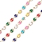 Handmade Enamel Coffee Bean Link Chains, with 304 Stainless Steel Findings and Spool, Golden, 7.5x5.5x2.5mm