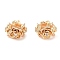 Brass Micro Pave Clear Cubic Zirconia Beads, Cadmium Free & Nickel Free & Lead Free, Rose, Real 18K Gold Plated, 8x5mm, Hole: 3mm