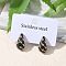 304 Stainless Steel Enamel Stud Earrings, with Rhinestone, Teardrop, Golden, Black, 18.5x9.5mm