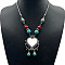 Fashion Unisex Alloy Synthetic Turquoise Pendant Necklaces, Heart